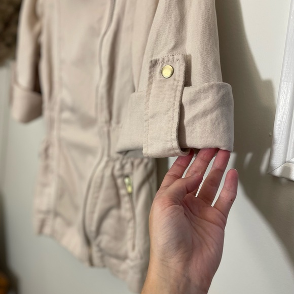 French Connection FCUK Utility Jacket - Lightweight Linen-Blend Khaki Jacket - Picture 8 of 14